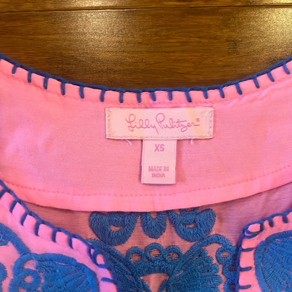 Lilly Pulitzer Piet Pink Beach coverup tunic like-new sz XS - Picture 8 of 9